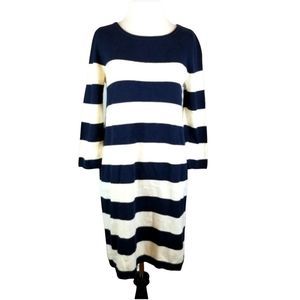 H&M Blue & White Striped Sweater Dress Size Small